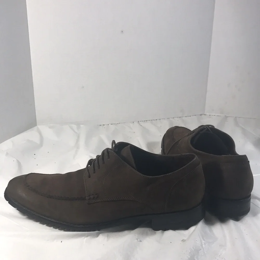 Cole Haan Nike Air Men's Brown Waterproof Suede Lace Up Split Toe Oxford Shoes